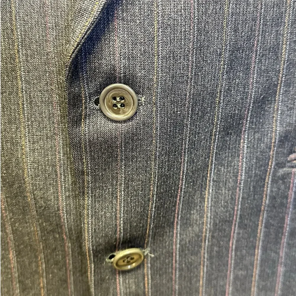 Francesco Maiolo Men’s 100% Wool Blazer Sport Coat Gray Pinstripe 44R